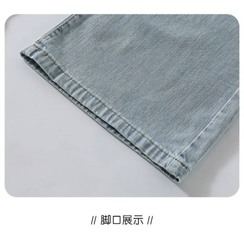 OLEKID Frühlings-Jeans für Mädchen mit Taschen, Kinder-Denim-Hose mit lockerem, elastischem Bund, 4-14 Jahre, Mädchenhose, Babyhose – Detail 18