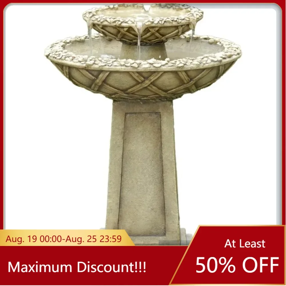 Jeco Polyresin & Fiberglass Tiered Bird Bath Fountain,Bird Baths