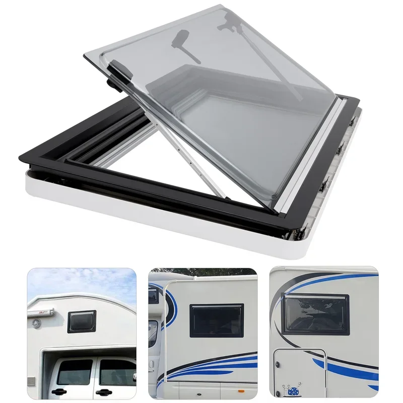 90x50cm RV Ventilation Window Caravan Camper External Push Window Trailer Van Extrapolated Window Outer Vent Hatch Side Window