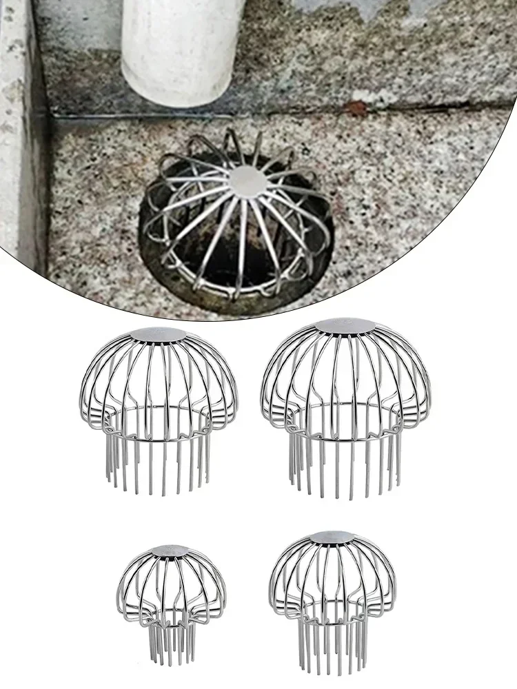 1pcs Stainless Steel Gutter Leaf Guard Cover Mud Trap Guards Drain Pipe Filter Quick Drainage Clog Prevent Hardware