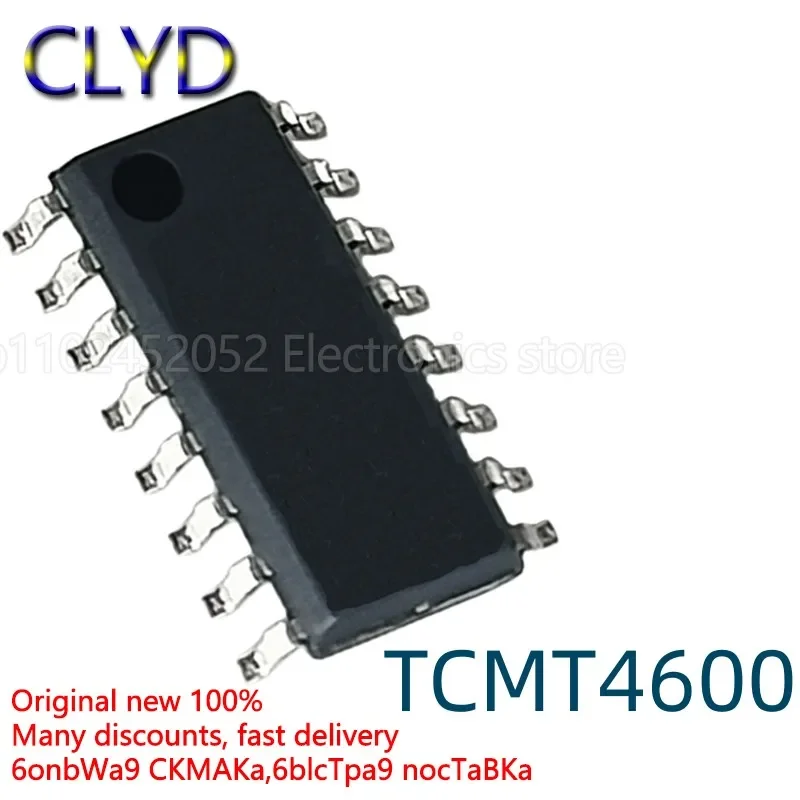 Transistor Transistor Optoacoplador, Chip Preto, SOP16, TCMT4600, novo, original, 1pc por lote