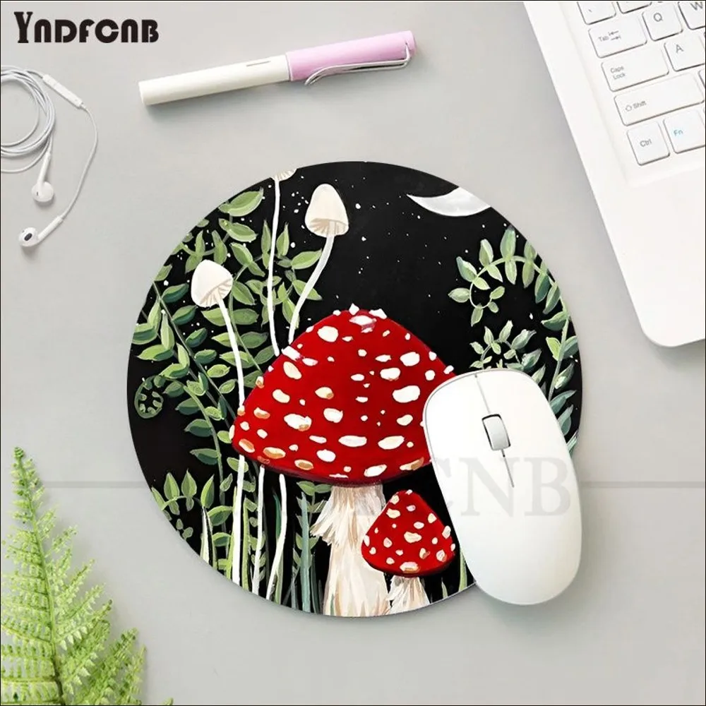 Pilz druck Mouse pad Runde benutzer definierte Haut Desktop-Schreibtisch matte Kawaii Gaming-Zubehör Schreib pad Mauspad für PC-Maus Teppich