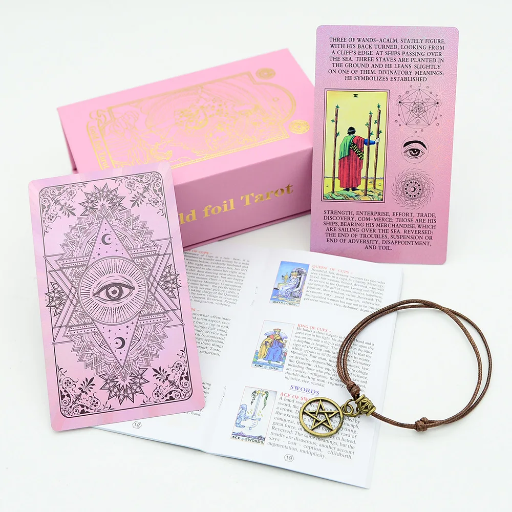 Plastikowy Tarot Classic Waite 80 Tarot Hot Stamped Wodoodporna gra planszowa Karta Plastikowa wodoodporna gra planszowa PVC Gra pokera na stole
