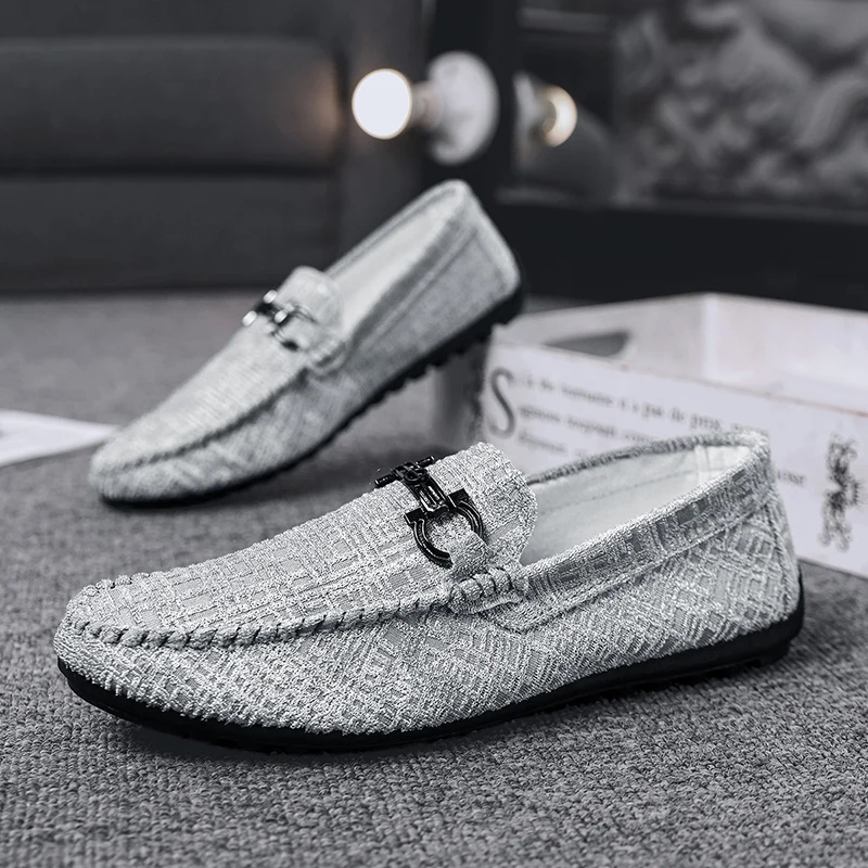 

Summer Men's Single Shoes 2025 New High Quality Flat Bottom Walking Comfortable Driving Soft Bottom Luxury Fashion Casual Shoes
