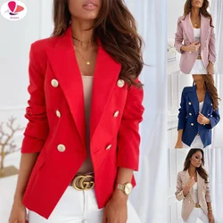 Long Blazers Women Ladies Femme Mujer Dames Casual Office White Black Blue Red Yellow Pink Orange  Oversized Blazer