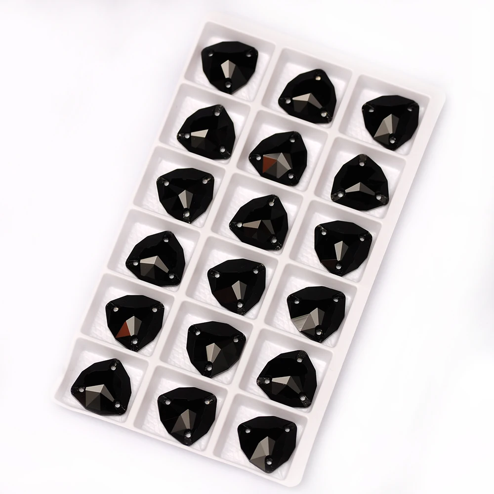 Mix size Black color Sewing Rhinestone Sew On Trilliant Flatback mix shape Gems Strass Stones For Clothes Dress Crafts