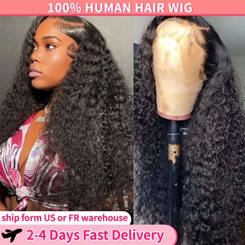 Deep Wave HD Lace Front Wigs Brazilian Human Hair Wig Water 4x4 Lace Closure 200% 13X6 HD Lace Frontal Wig Curly 30 32 34Inch