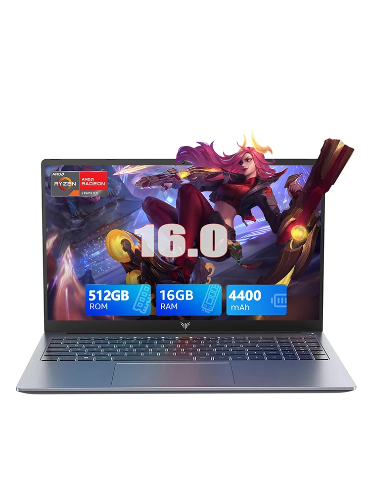 Acemagic RX16 Laptop 16“ FHD Gaming-Laptop AMD Ryzen 9 6900Hx 16 GB RAM 512 GB SSD Windows 11 Pro Notebook mit Hintergrundbeleuchtung, Tastatur, WLAN6, BT5.2