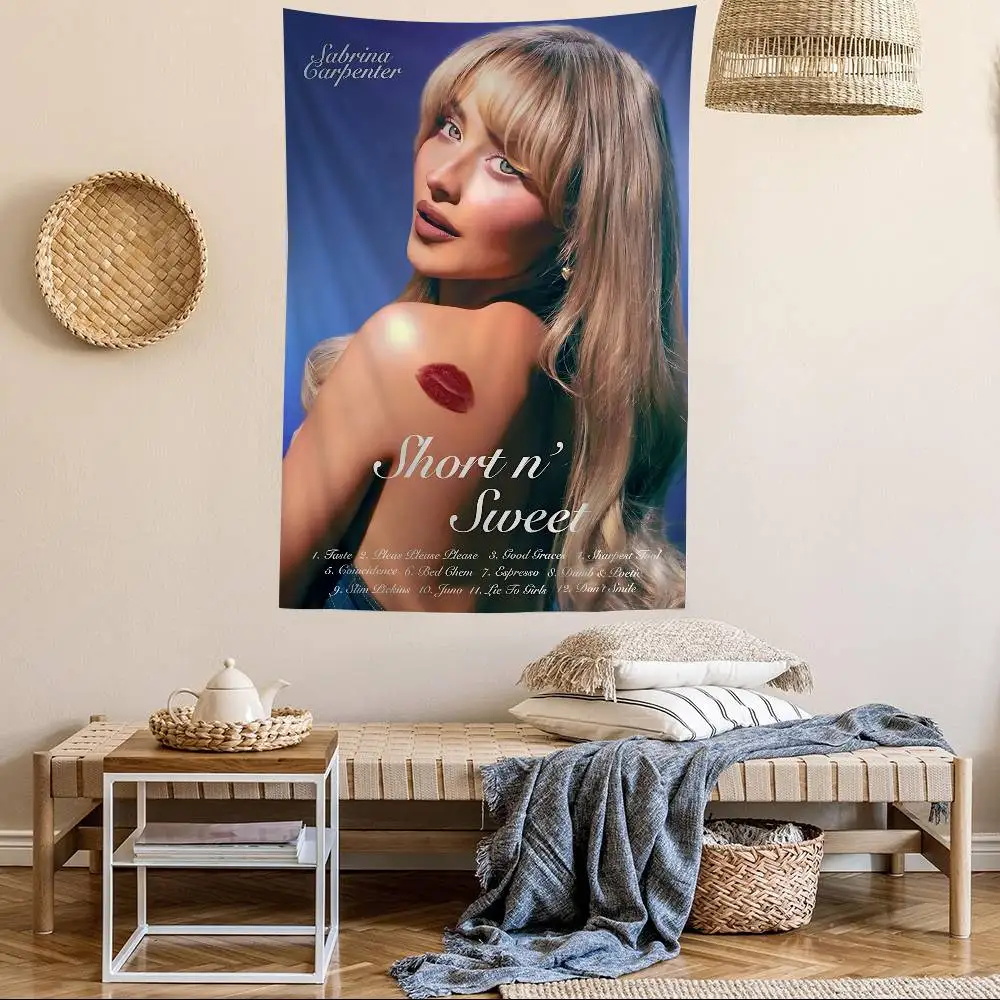 Hot Singer Sabrina Carpenter Espresso Hippie Wall Hanging Tapestries Bohemian Wall Tapestries Mandala INS Home Decor