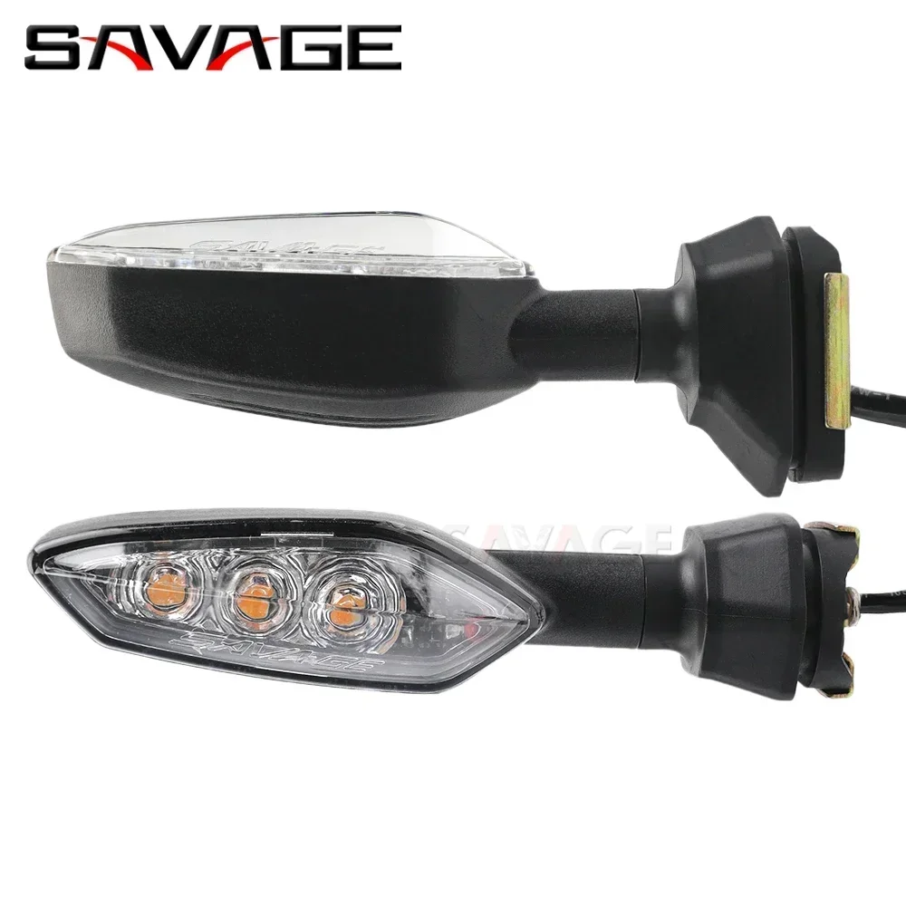 Motorcycle Turn Signals For Kawasaki Ninja 250R, KLX250S, Vulcan S - Clear Lens LED Blinker Lights Front/Rear Replacement