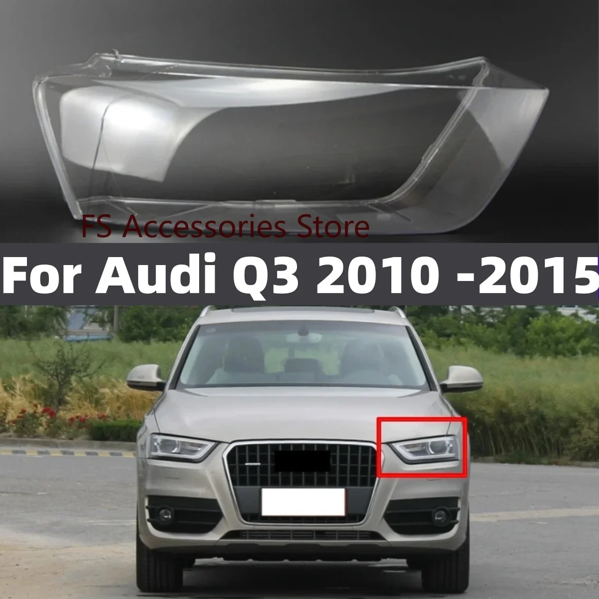 

Для Audi Q3 2010-2015 автомобильная фара, прозрачная крышка, абажур, крышка объектива, защита линз, замена корпуса фары