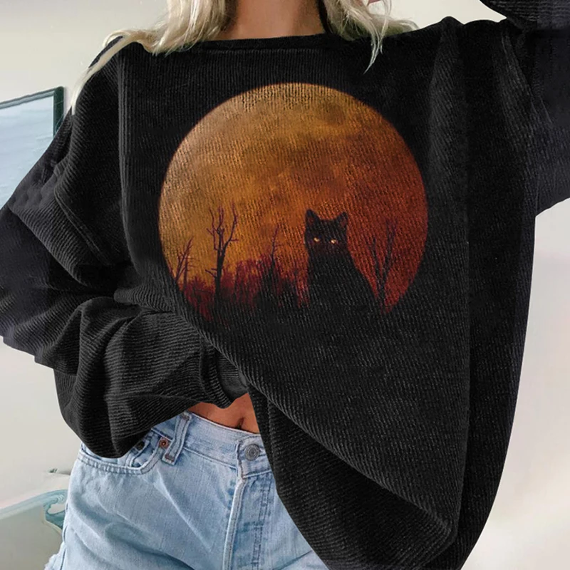 Fashion Women's Sweater Halloween Printing Beautiful Casual Long Sleeve Elegant Women's Sweater Extra Large Y2k Girls' Clothing