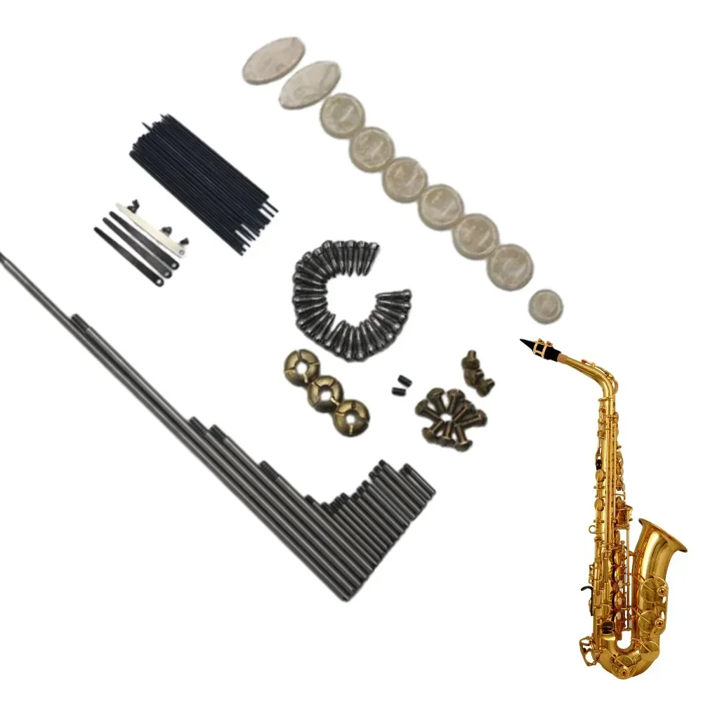 DIY Alto Saxophone Repair Maintenance Tools Reeds Needles Screws Cork Sheet Leather Pads Key Buttons For Saxophonist