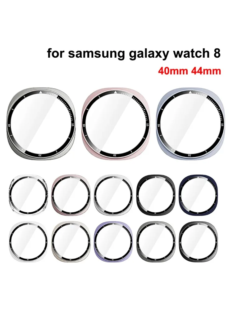 Gehärtetes Glas + PC-Abdeckung für Samsung Galaxy Watch 8 44 mm 40 mm, vollständig abdeckende Schutzhülle für Galaxy Watch 8 Zubehör