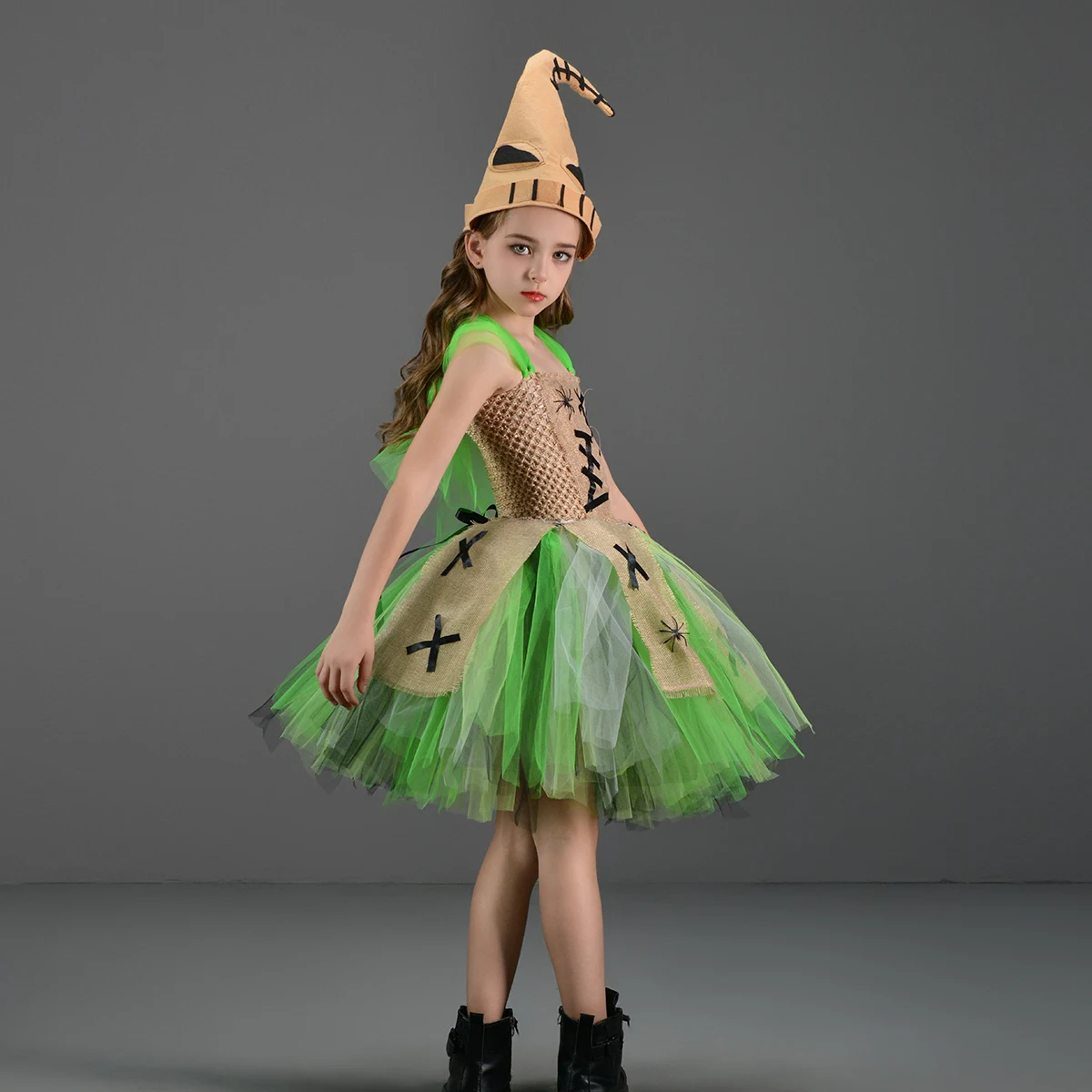 Halloween Nightmare Then Christmas Oogie Boogie Cosplay Costume Girls Fancy Tutu Dress Kids Carnival Party Role Play Clothes view 4