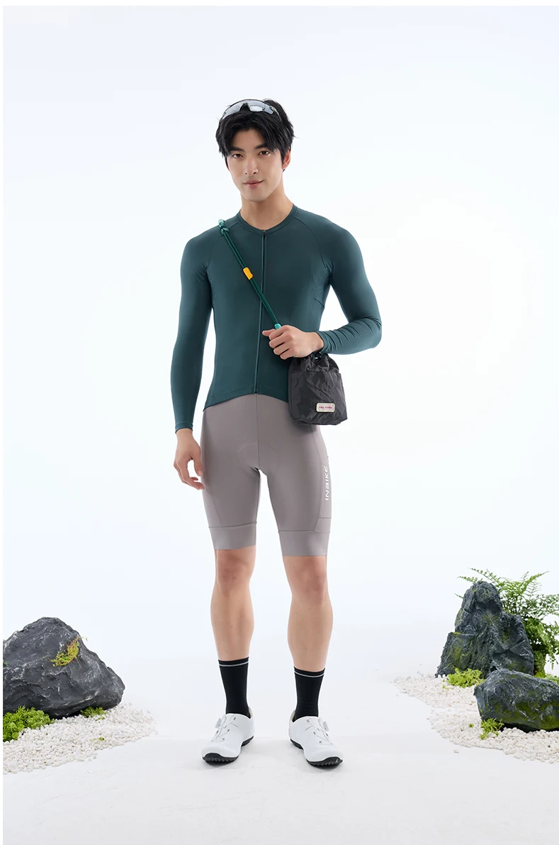 INBIKE Herren-Radtrikot Langarm Atmungsaktives Netzgewebe Schnelle Wärmeableitung Sport-Shirt Rennrad-Bekleidung für Männer – Detail 12