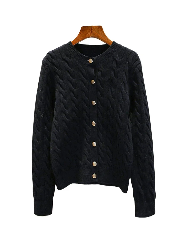 

Miumem Премиум женский вязаный кардиган с вышивкой, пальто для колледжа, осень-зима, модный простой комбинезон для поездок на работу