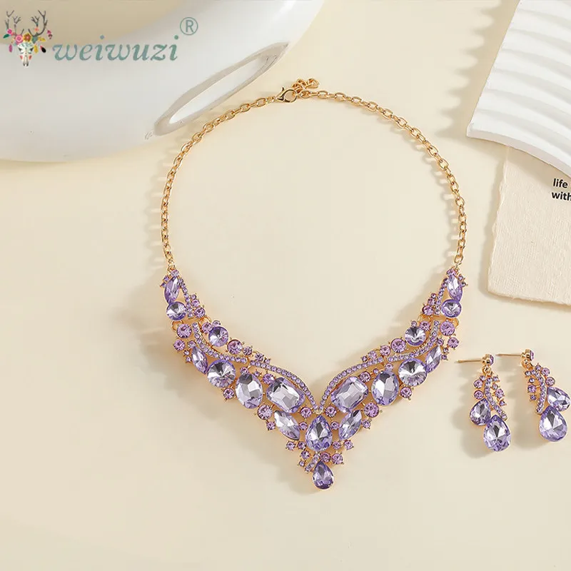 Modern Dane Necklace Earrings Set Bellydance Accessories Latin Dance Ballroom Dance Super Flash Short Necklace Accessory Dance