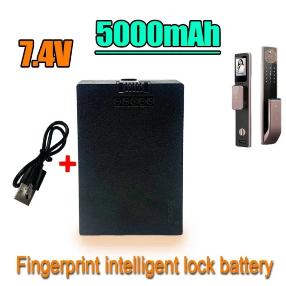 Smart Door Lock Battery 7.4V 5000mAh Lithium Polymer For Password Lock Face Fingerprint Recognition Lock