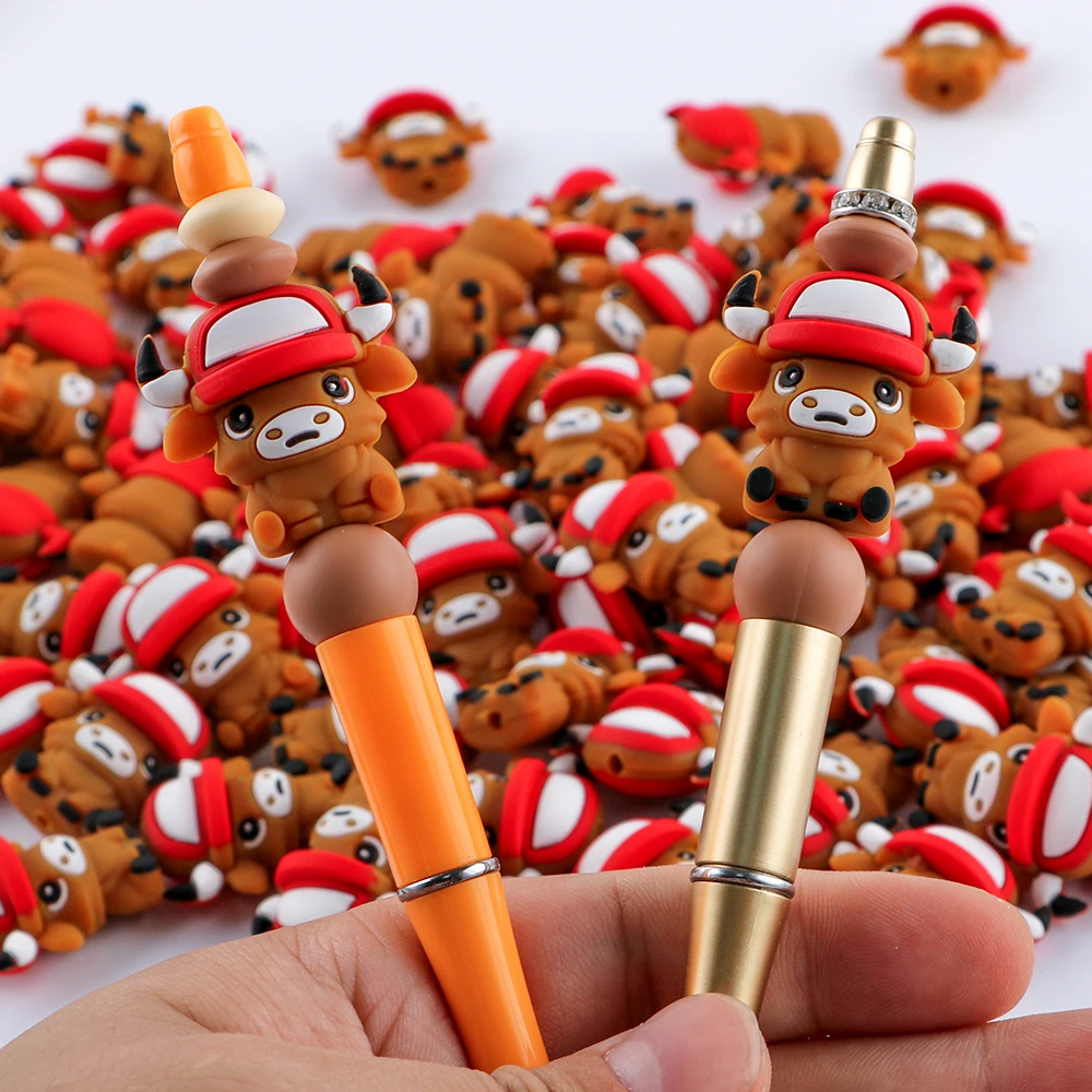 

50/100/200Pcs Cartoon Animals Silicone Focus Beads Grade For Jewelry Making DIY Pen KeyChain Bracelet Necklace Accessories ﻿