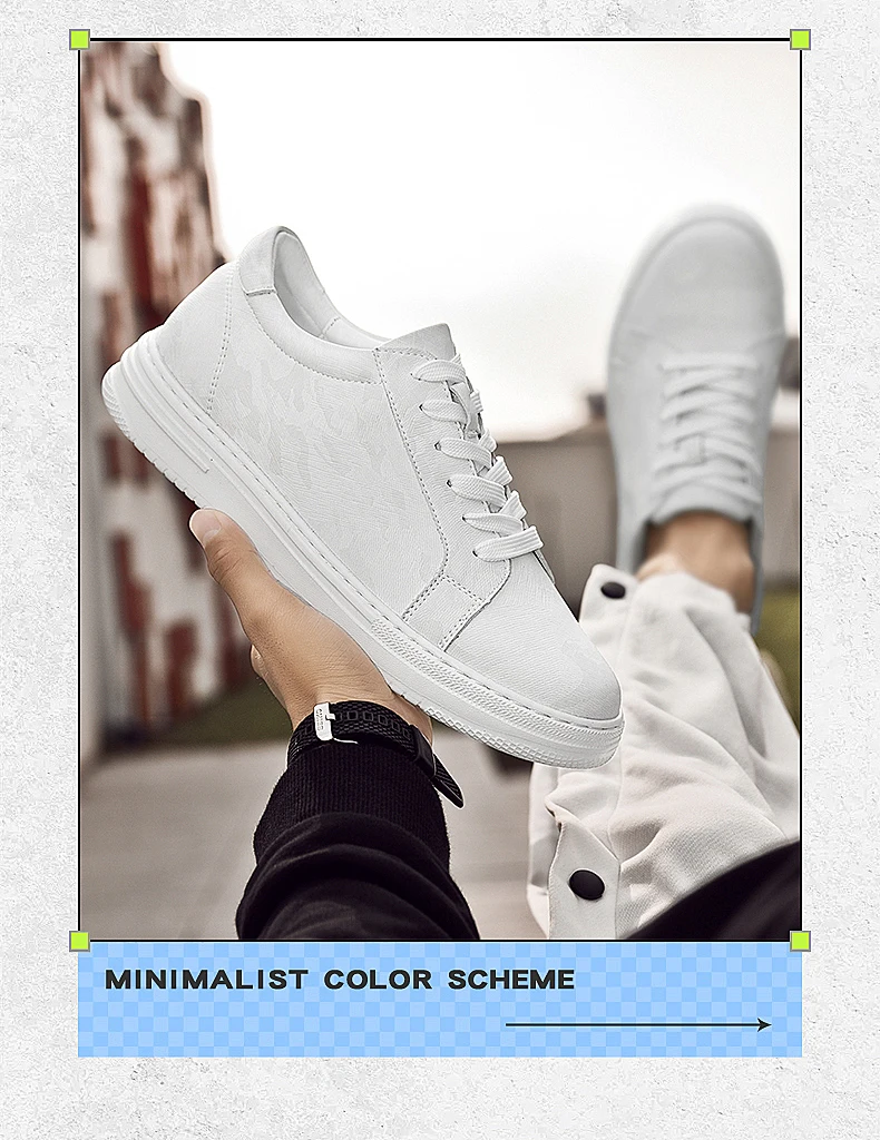 Breathable Outdoor Elevator Sneakers Men Shoes PU Leather Height Increasing Casual Shoes Walking Footwear Men Lift Sports Shoes