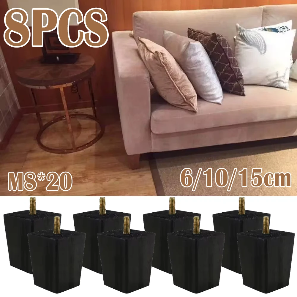 8PCS/4PCS Furniture Legs Sofa Couch Leg Replacement Parts Table Feet Solid Wood Replace Legs 6/10/15cm DIY for Desk Cabinet Home