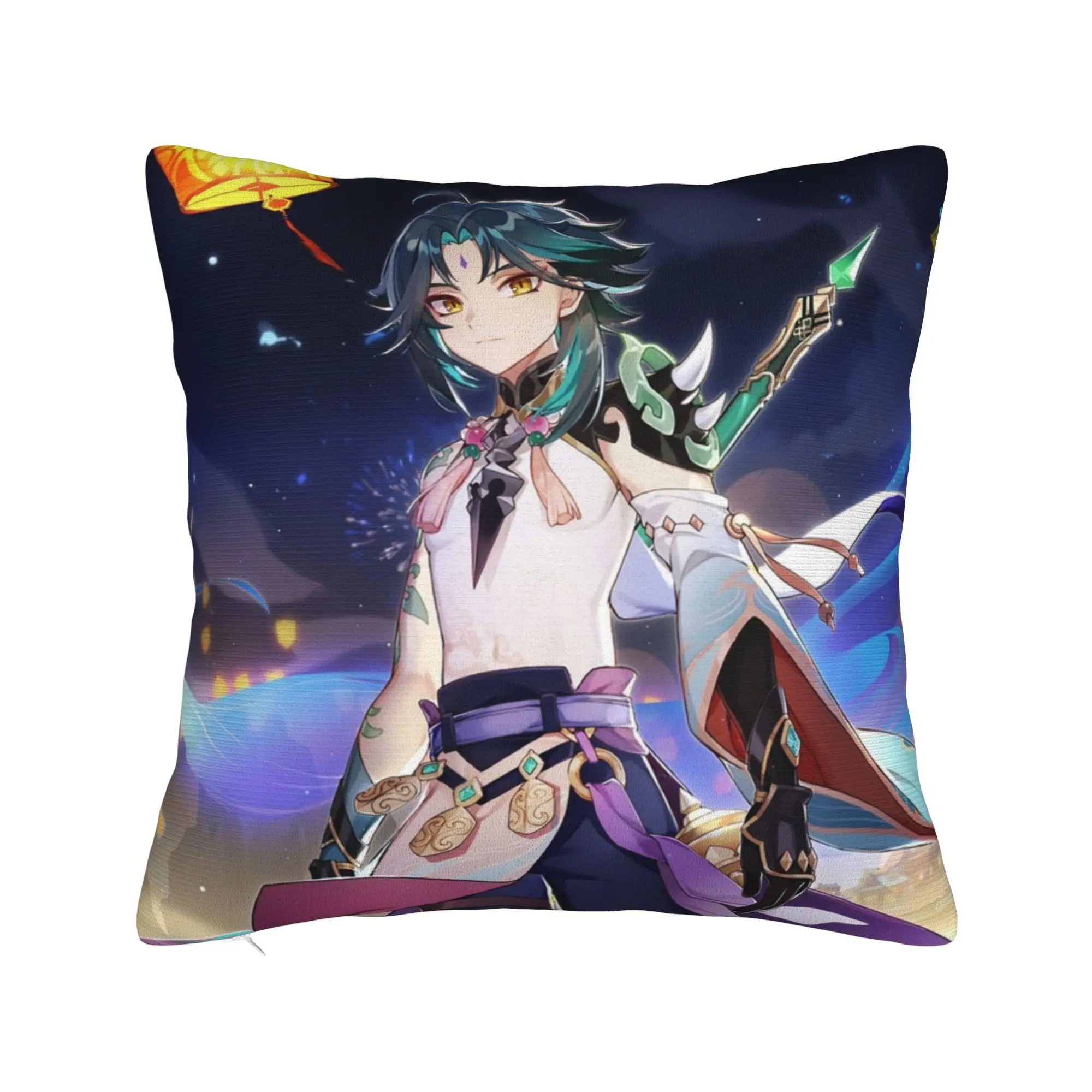 Genshin Impact Xiao Pillowcase Printing Polyester Cushion Cover Decor Video Game Throw Pillow Case Cover Sofa Drop Shipping