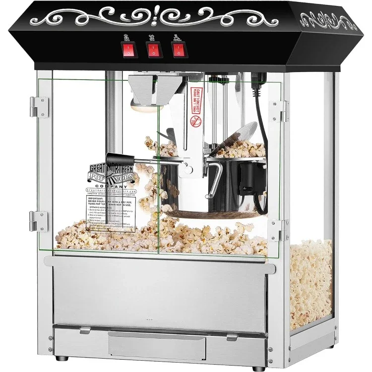 10-Unzen-Popcornmaschine im Perfect Popper-Arbeitsplattenstil in Schwarz