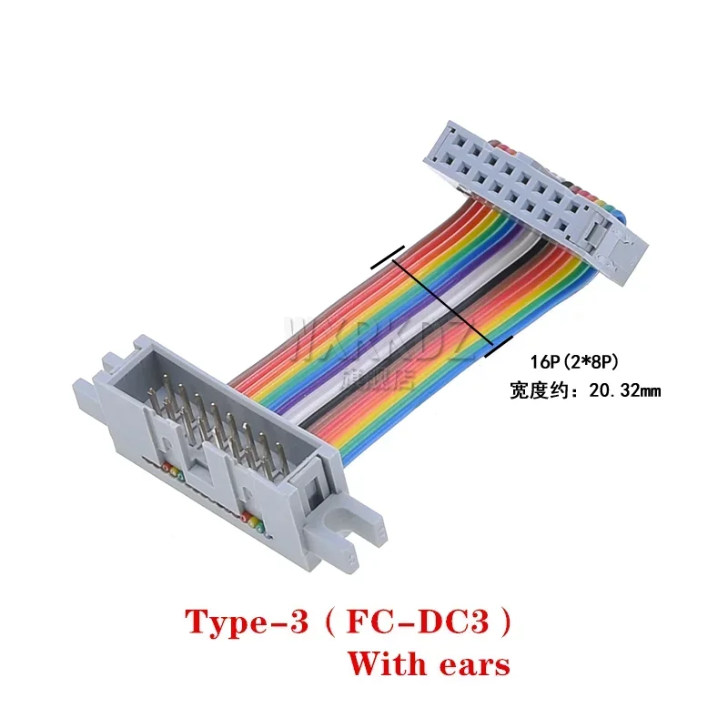 FC to DC3 2.54MM Pitch IDC Color Flat LED Screen Connection JTAG Download Line 10P/14P/16P/20/26/30/40/64 Pin GPIO Ribbon Cable