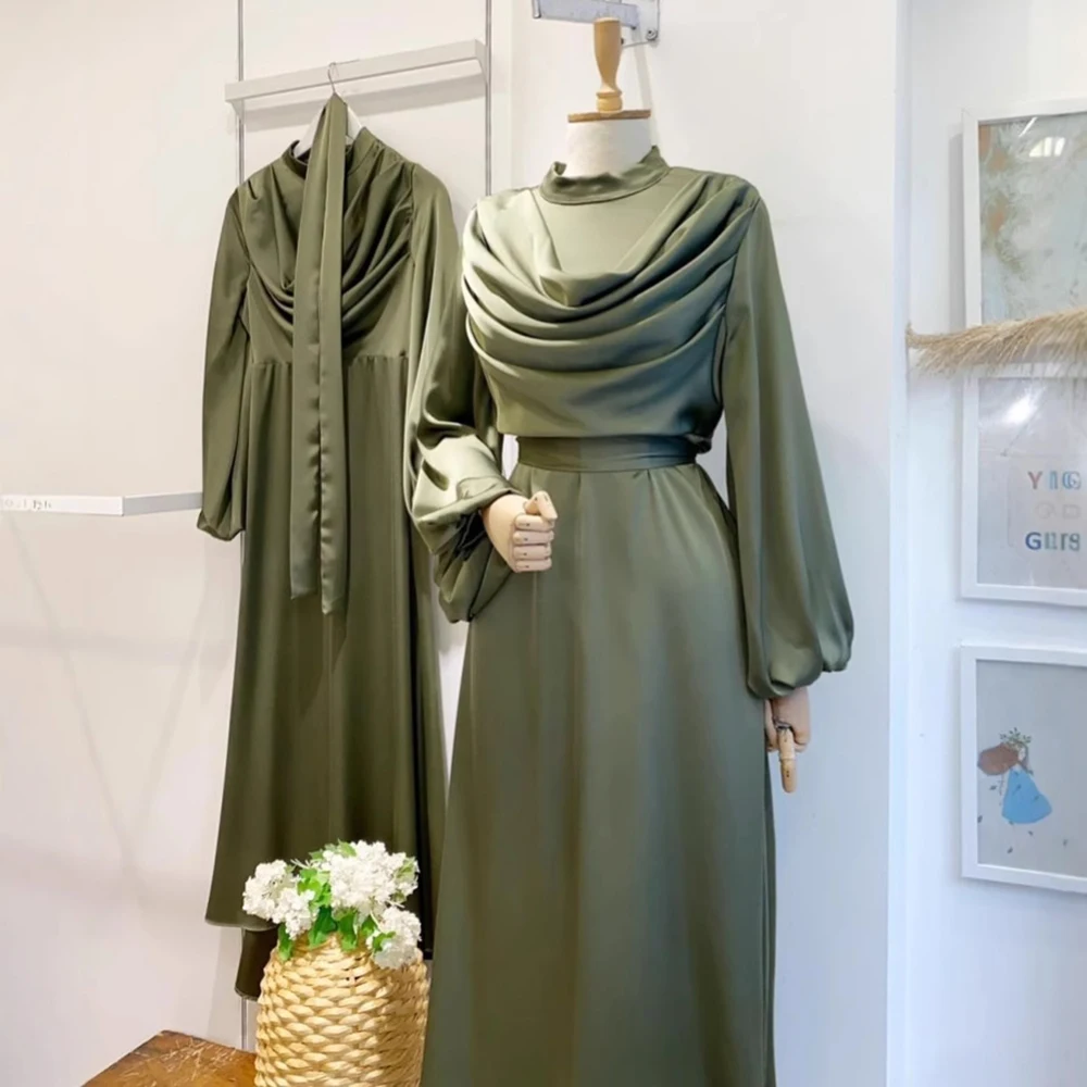 Women Satin Solid D… - image