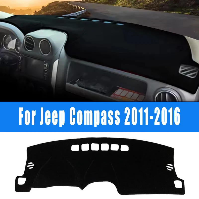 

Для Jeep Compass 2011-2016, коврик для приборной панели автомобиля, крышка приборной панели, центральная панель управления, нескользящая накидка на заказ, солнцезащитный козырек, аксессуары 2015 2014