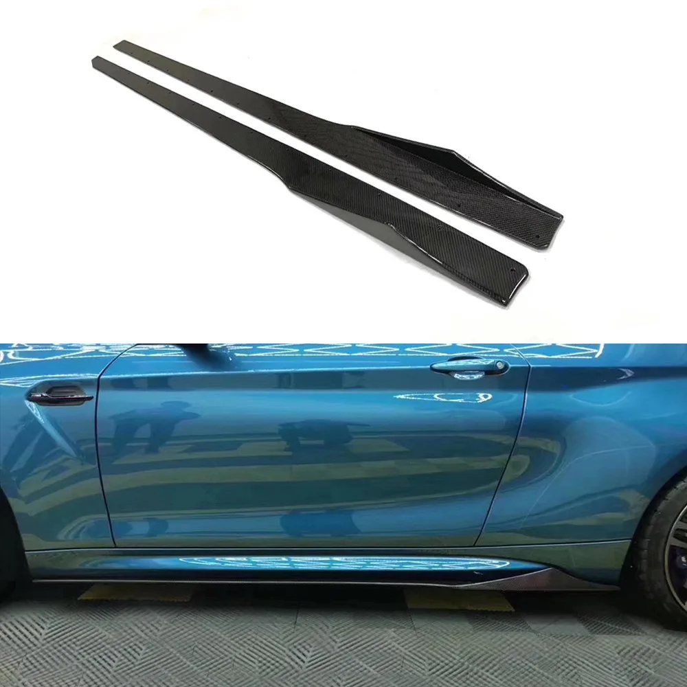 For BMW M2 M2C F87 MTC Style Genuine Dry Carbon Fiber Side Skirt Car Skirt Edge Surround Side Spoiler Body Kits Trim Decoration