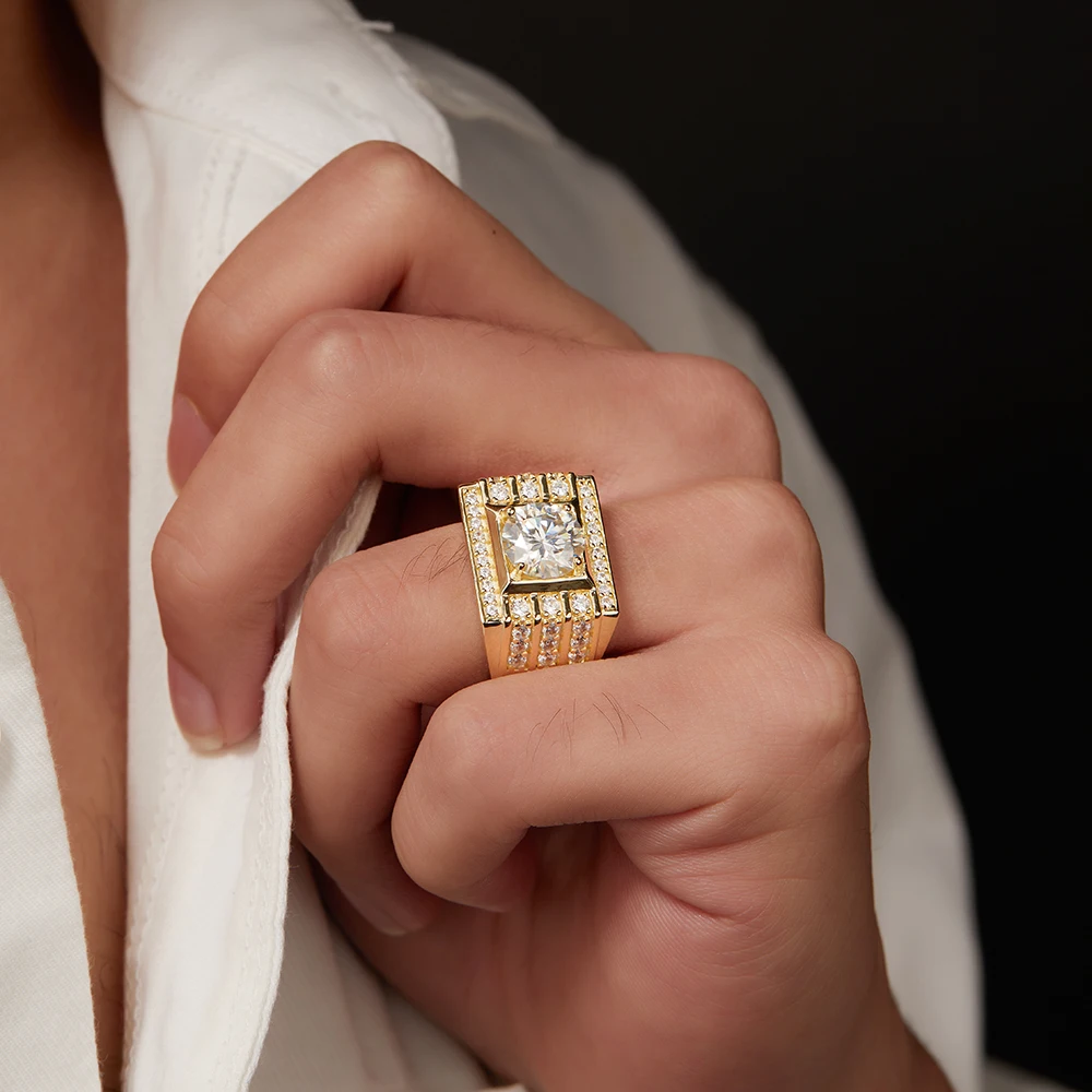 

925 Silver Moissanite Ring Man Wide Rings Man Hip Hop Ring Man Wedding Ring Rock Street Party Gold Moissanite Jewelry Christmas