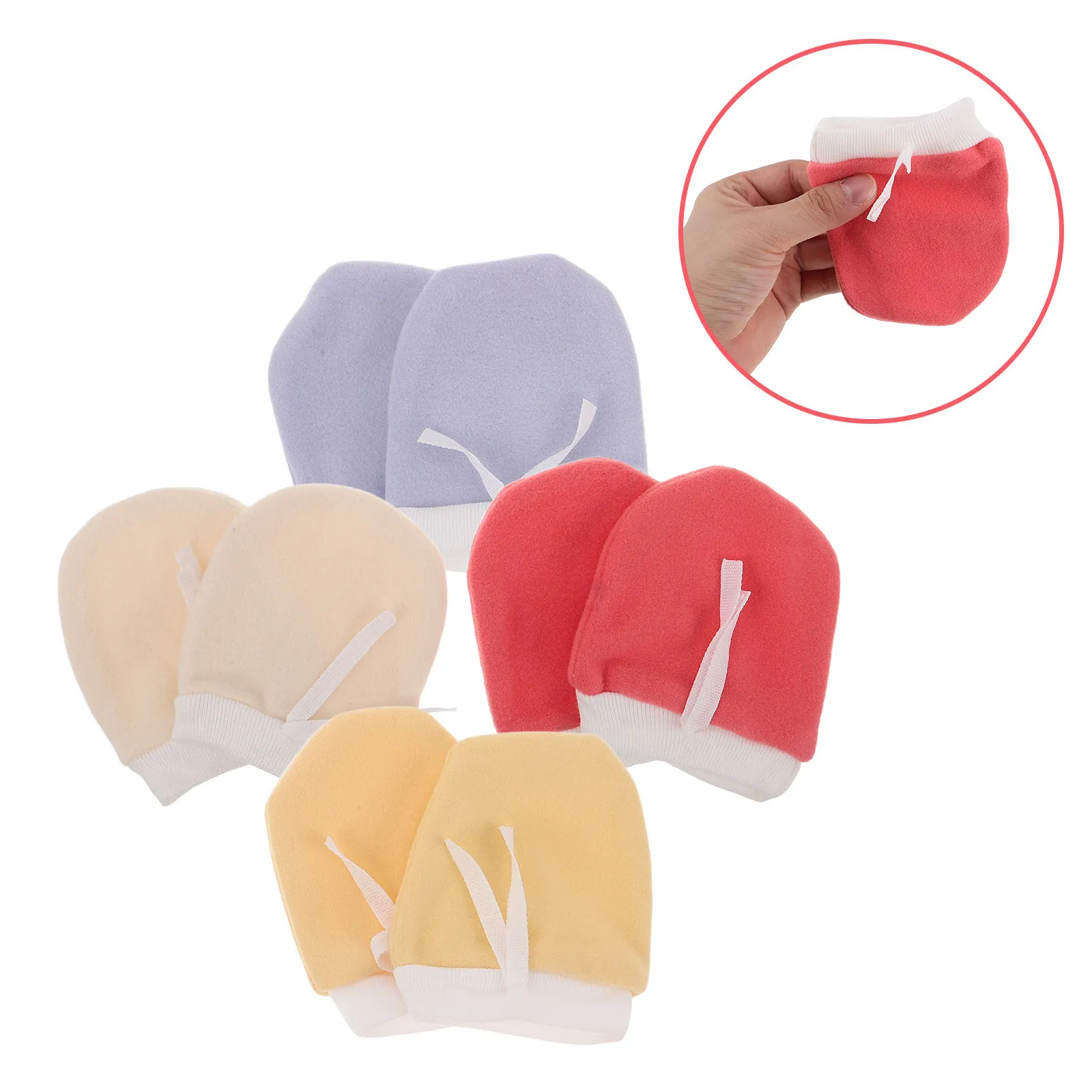 

4pcs Baby Mittens Infant Warm Gloves Soft Fleece Lined Anti-Scratch Hand Protectors Newborn Winter Safety Covers For Toddler