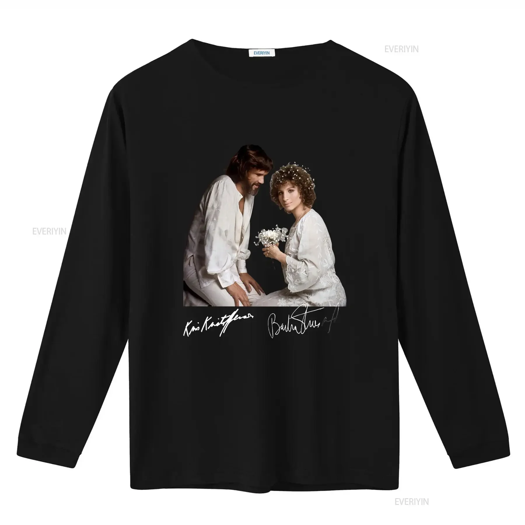 Kris Kristofferson And Barbra Streisand Signature Black All Size T Shirt AG2308 Classic Design High Quality Print Perfect
