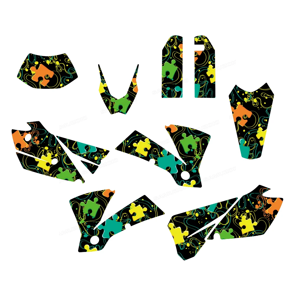 

Набор декоративных наклеек с узорами для мотоциклов KTM 125 200 250 300 400 450 525 серии EXC 2004 года выпуска.