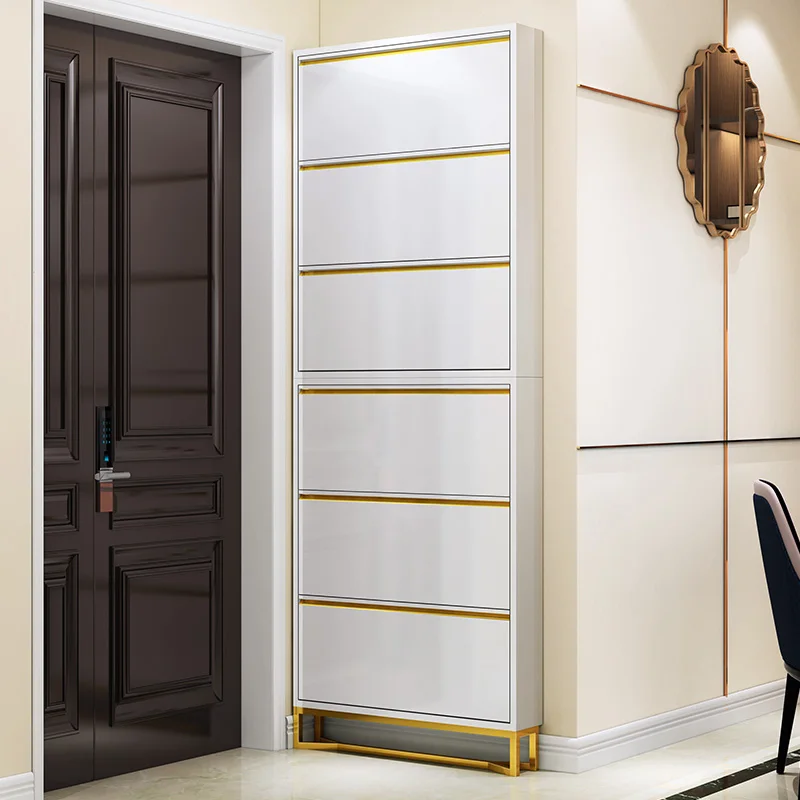 Ultra thin shoe cabinet 15cm, large capacity entrance hallway, narrow hallway cabinet integrated storage