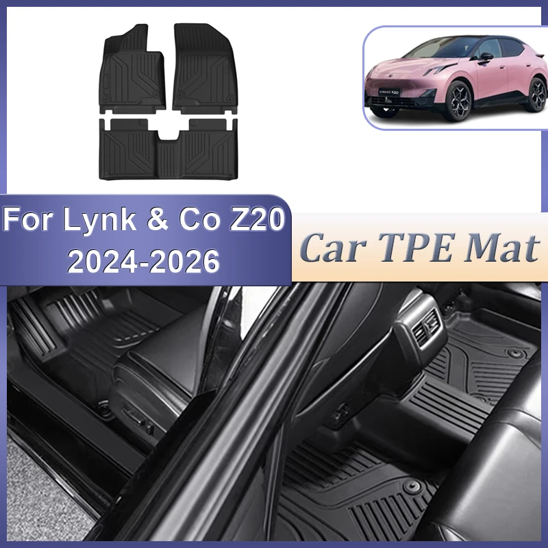

For Lynk & Co Z20 2024 2025 2026 E335 Auto TPE Floor Mats All-Weather Carpet Coverage Foot Pads Car Interior Tools Accessories