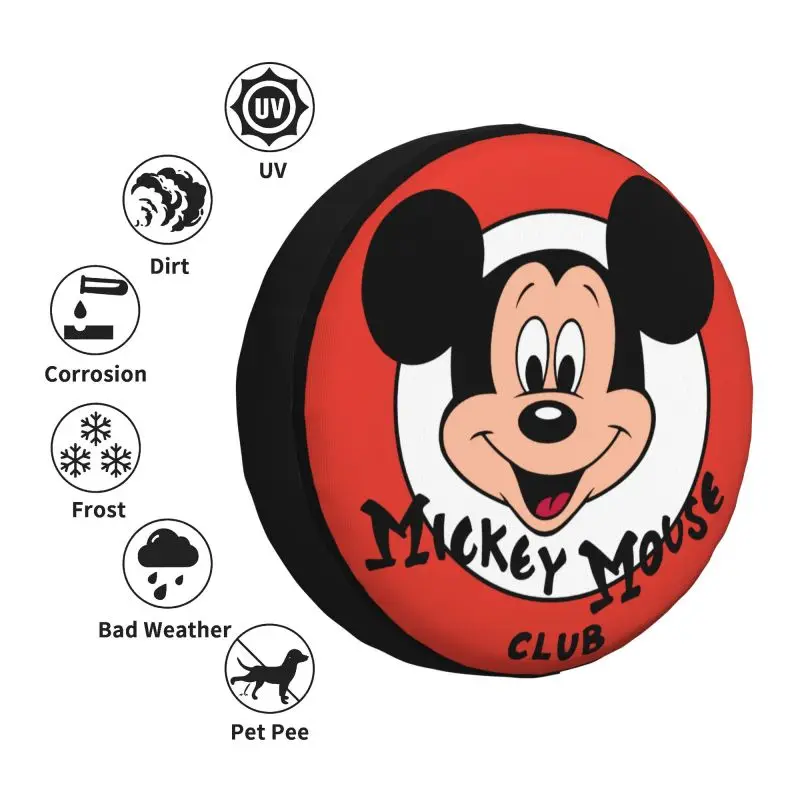 مخصص ميكي ماوس غطاء إطار العجلة الاحتياطية ل جراند شيروكي ميكي ماوس نادي رمز جيب RV SUV ملحقات السيارة التخييم #4