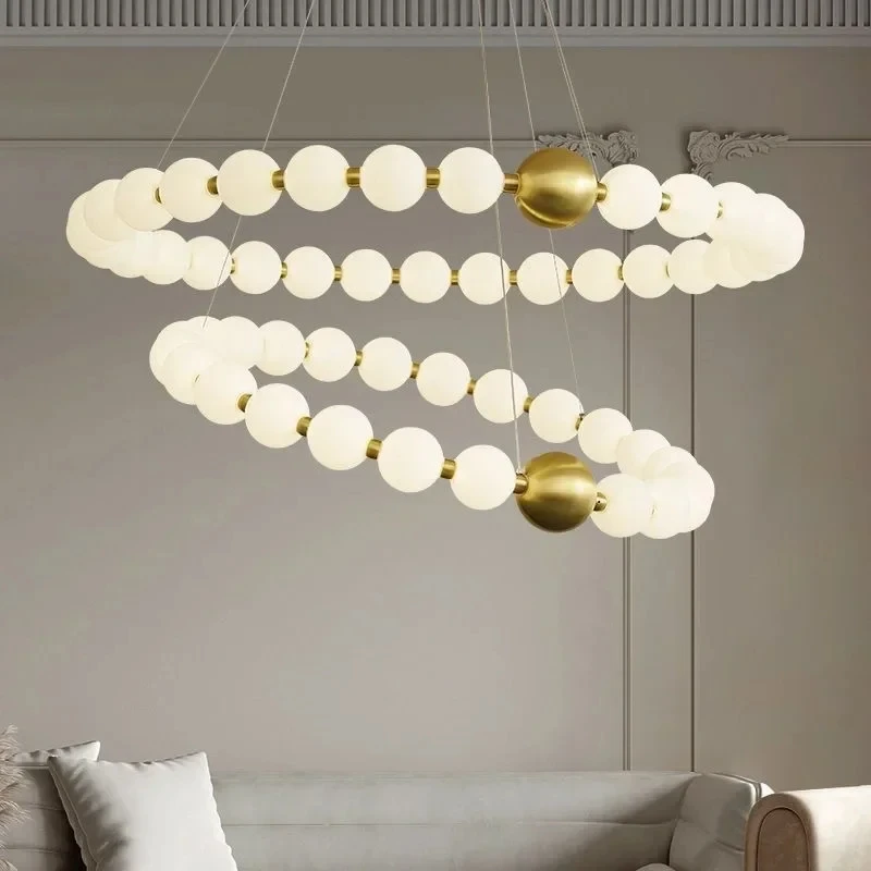 Modern Italian cream style LED chandelier for living room, bedroom, minimalist and grand Nordic luxury chandelier YX863TB