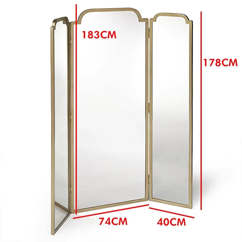 Foldable Mirror Full Length Trifold Body Mirrors 3 Way Standing Floor Mirror