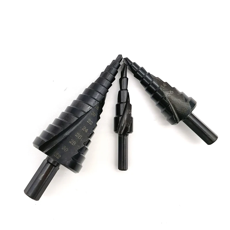 4-12 4-20mm 4-32mm HSS Cobalt Step Drill Bit Set Nitrogen High Speed Steel Spiral for Metal Cone Triangle Shank Hole Metal Drill