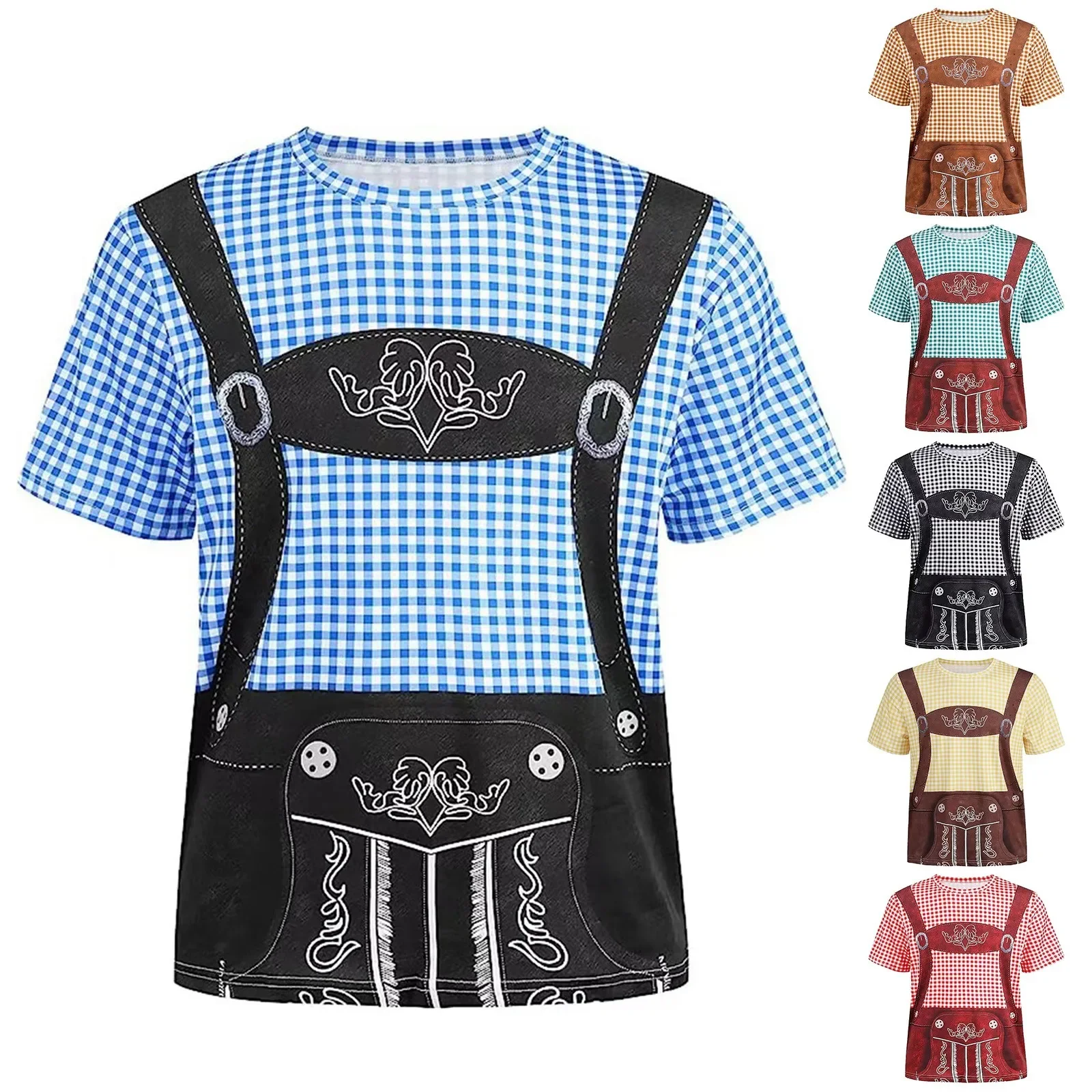 Oktoberfest Beer Bavarian T-shirt Lederhosen Anime Graphic T Shirts For Men Harajuku Casual Unisex 3D Print Tops Ropa Hombre