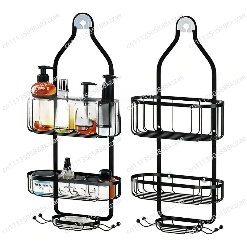 For Hanging Caddy Drilling Bathroom Storage Shower Rack Shower Without Hooks Shelves Over Organizer with Towel Bathroom