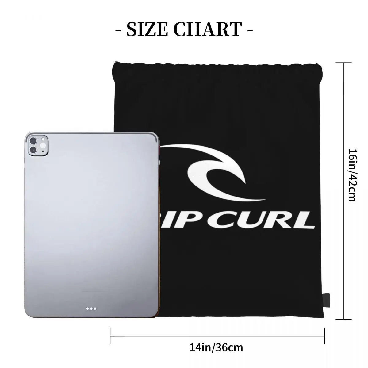 Rip Curl Logo Backpacks Multi-function Portable Drawstring Bags Storage Bag Book Bags For Travel School