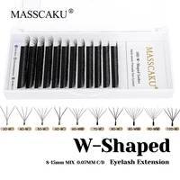 MASSCAKU venta al por mayor C/D Curl imitación visón prefabricado volumen Fans pestañas individuales esponjosas 6D 7D 8D 9D 10D W estilo pestañas fáciles de recoger