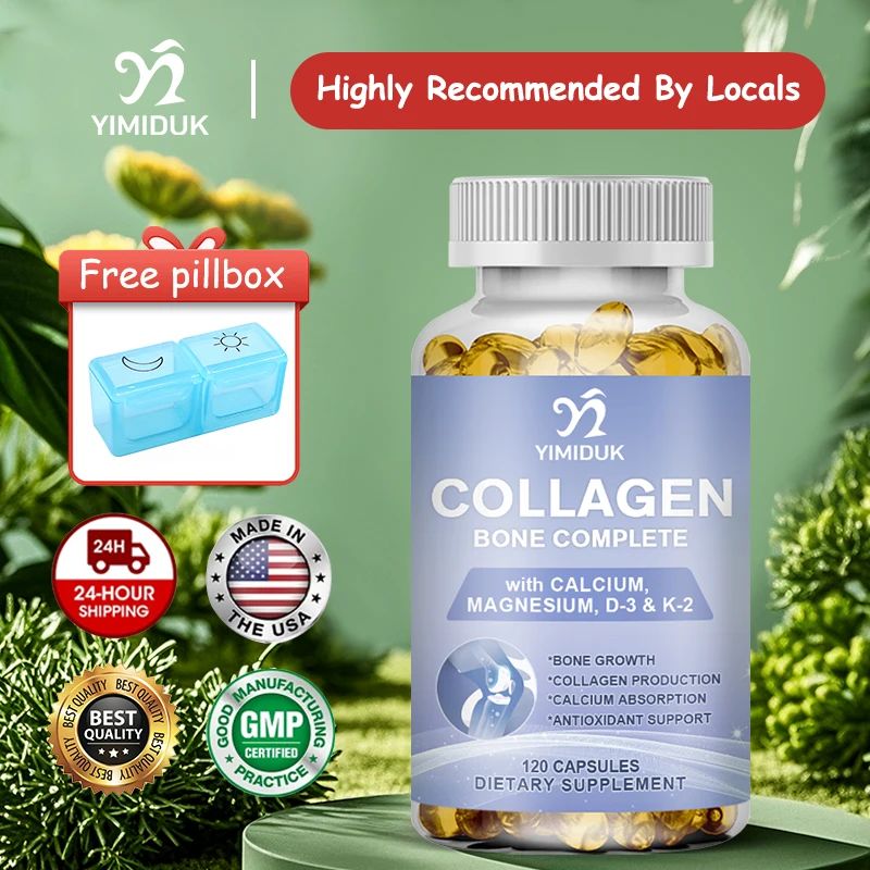 

Collagen Bone Complete Capsules, with Magnesium, Support Boost Energy, Bone Growth, Antioxidant, Improve Immunity, Men & Women