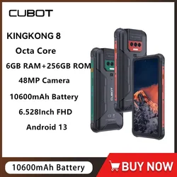 Cubot KingKong 8 Rugged 4G Smartphone Android 13 Octa Core 6GB + 256GB 6.528 pollici FHD cellulare 10600mAh batteria 48MP fotocamera NFC