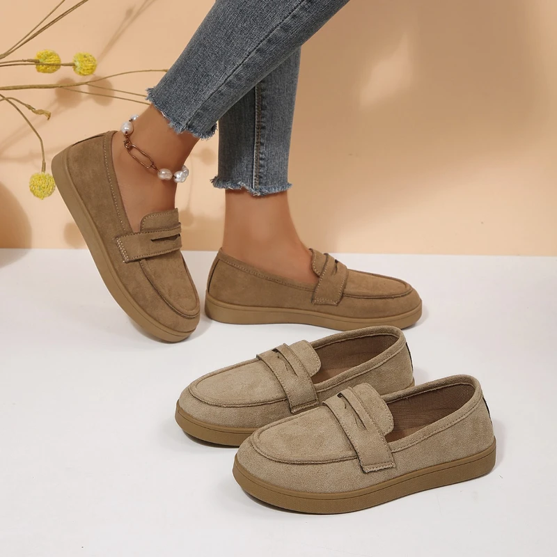 Women Slip On Loafers Flat Non Slip Rubber Soft Sole Lightweight Comfort Walking Shoes Park Office Dating Sizes 36-43 Casual