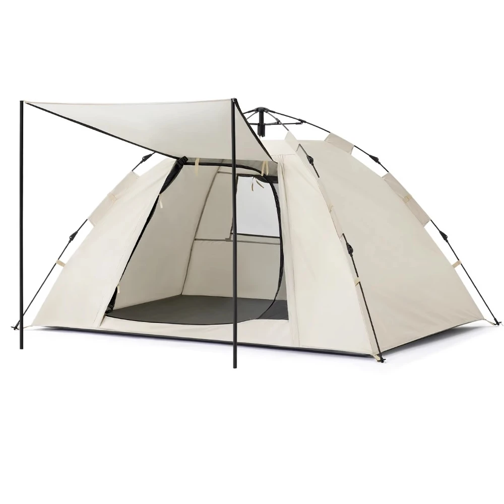 

Outdoor Portable Folding Tent for Camping and Overnight Automatic Black Vinyl Beach Tent Indoor Thickened Rainproof